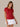 Front view of the J. Pritchard Women's Drift Short Sleeve Tee in Deep Crimson on a model