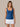 Front view of the J. Pritchard Women's Drift Tank in Open Ocean on a model, showing its scoop neckline.