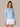 Front view of the J. Pritchard Women's Long Sleeve Drift Tee in Heather Sky Blue, showing its crew neckline.