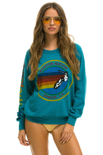 Aviator Nation Aviator Nation Crew Sweatshirt - Teal