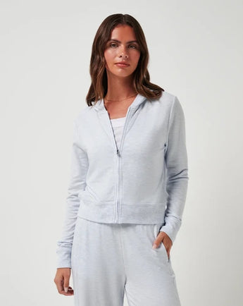 TravisMathew Cloud Terry Zip Hoodie - Heather Ancient Water