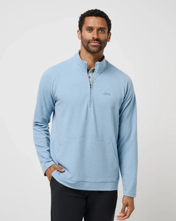 TravisMathew Performance Waffle Quarter Zip - Black