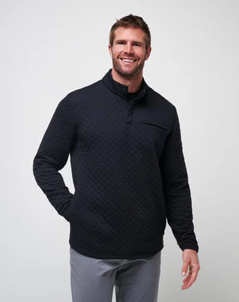 TravisMathew Transatlantic Quilted Quarter Zip - Black