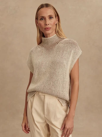 Varley Lauren Plated Knit Tank - Cocoa Dust