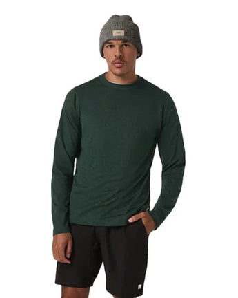 Vuori L/S Ponto Performance Tee - Evergreen Heather