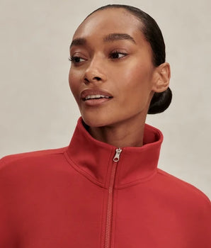 Varley Sian Cropped Half Zip Midlayer - Lava Falls