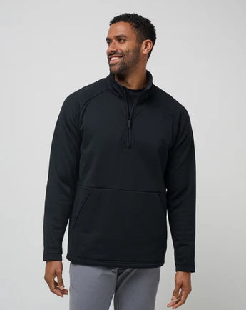 TravisMathew Quest Polar Fleece Quarter Zip - Black