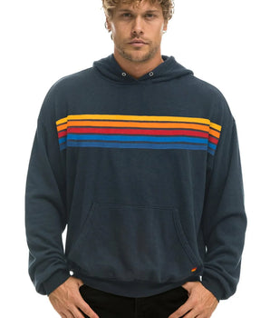 Aviator Nation 5 Stripe Pullover Hoodie Relaxed