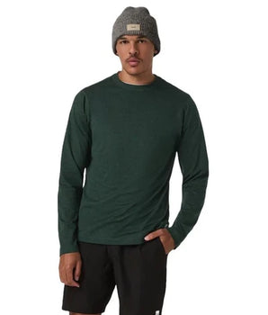 Vuori L/S Ponto Performance Tee - Evergreen Heather